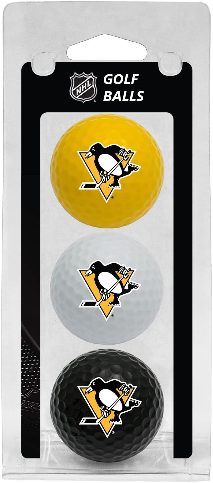 NHL Regulation Size Golf Balls, 3 Pack, Full Color Durable Team Imprint