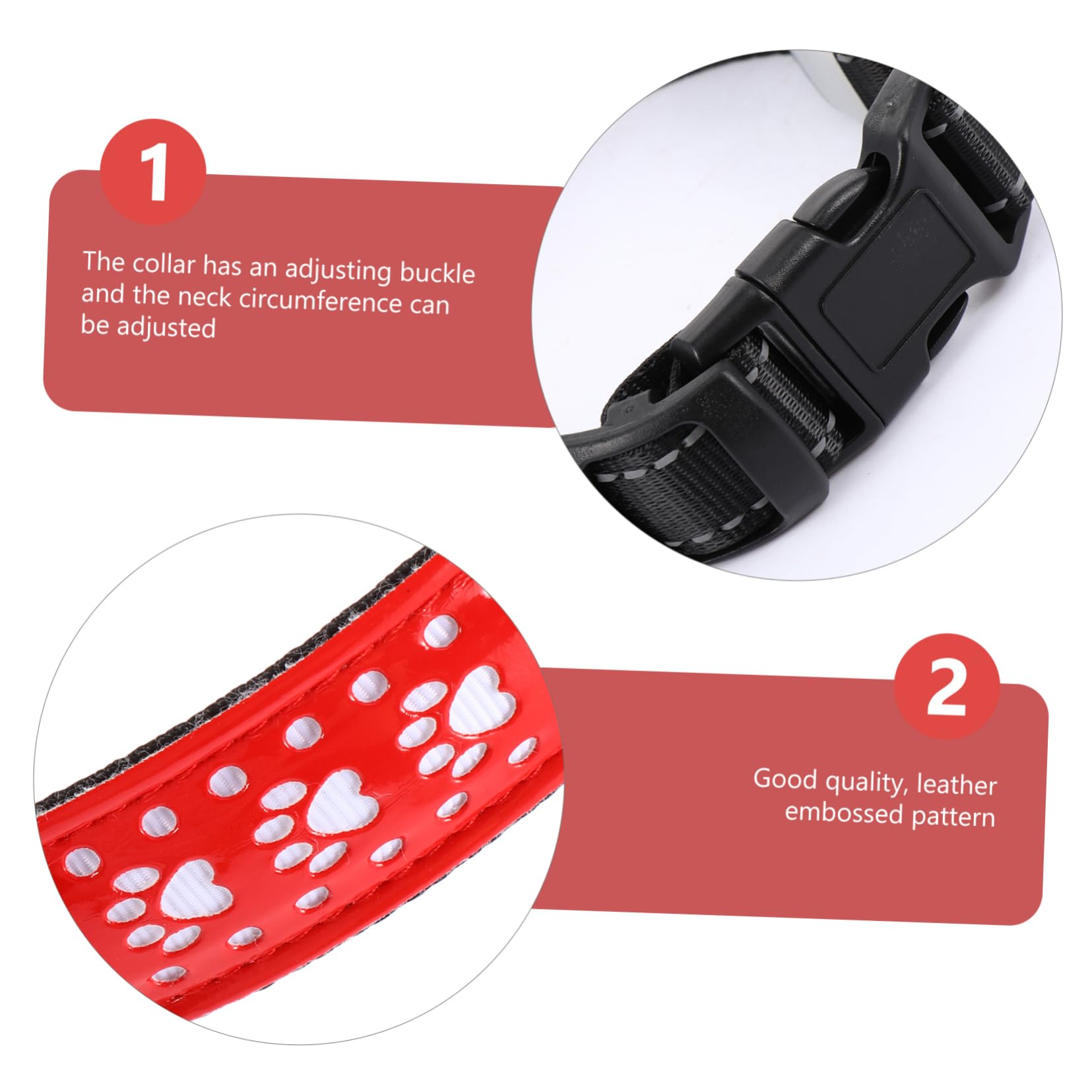 BESPORTBLE 3pièces Collier Lumineux LED pour Chien Collier PU pour Animaux Accessoire Rechargeable Design Élégant Et Visible