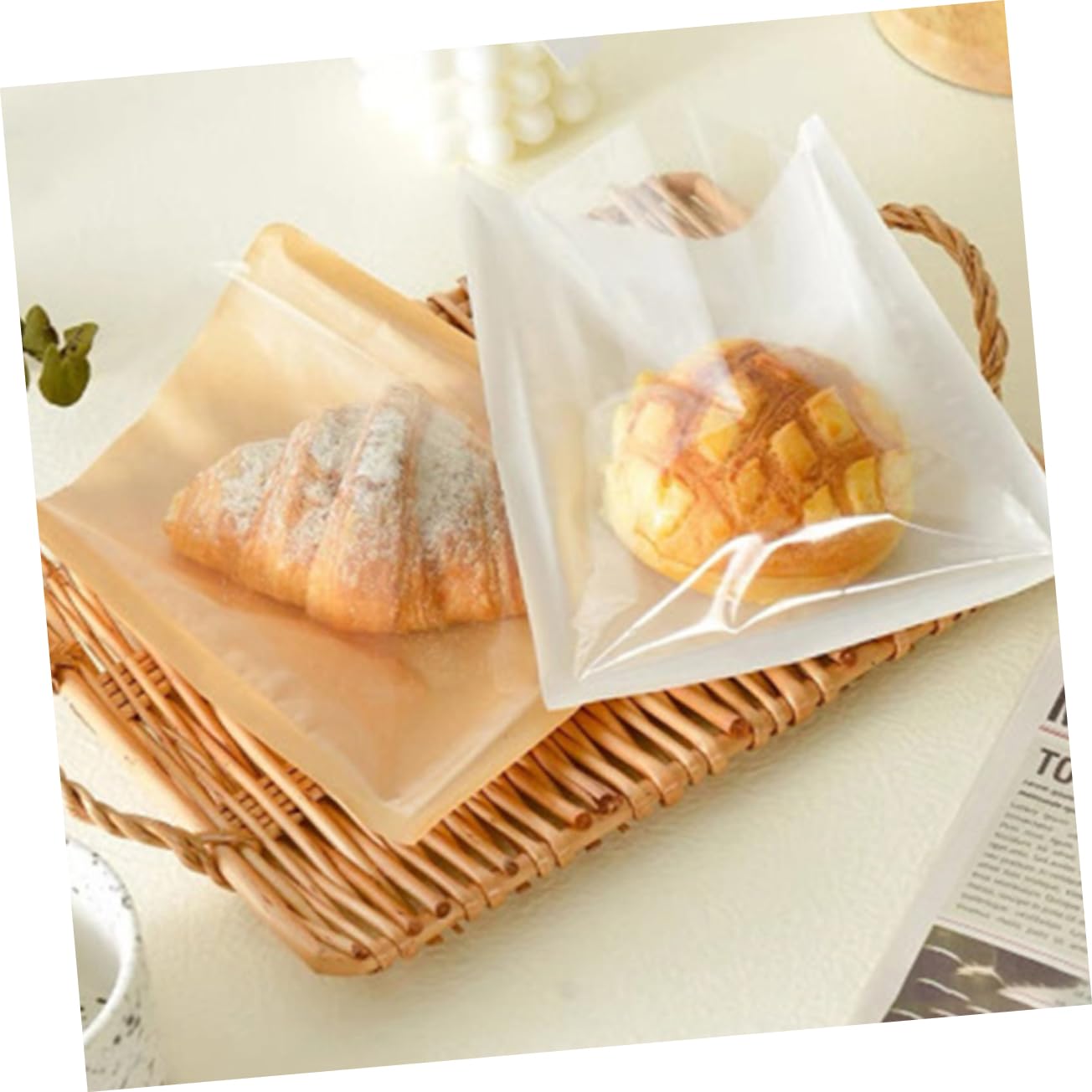 Bolsas de Papel para Pan Marrón 100 Unidades con Ventana