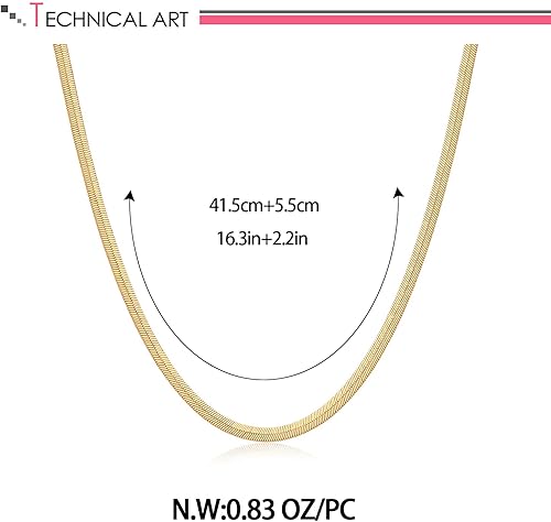 Miniatura 6 de LILIE&WHITE Collar de espiga de cadena de serpiente fina y gruesa cadena de serpiente para mujer