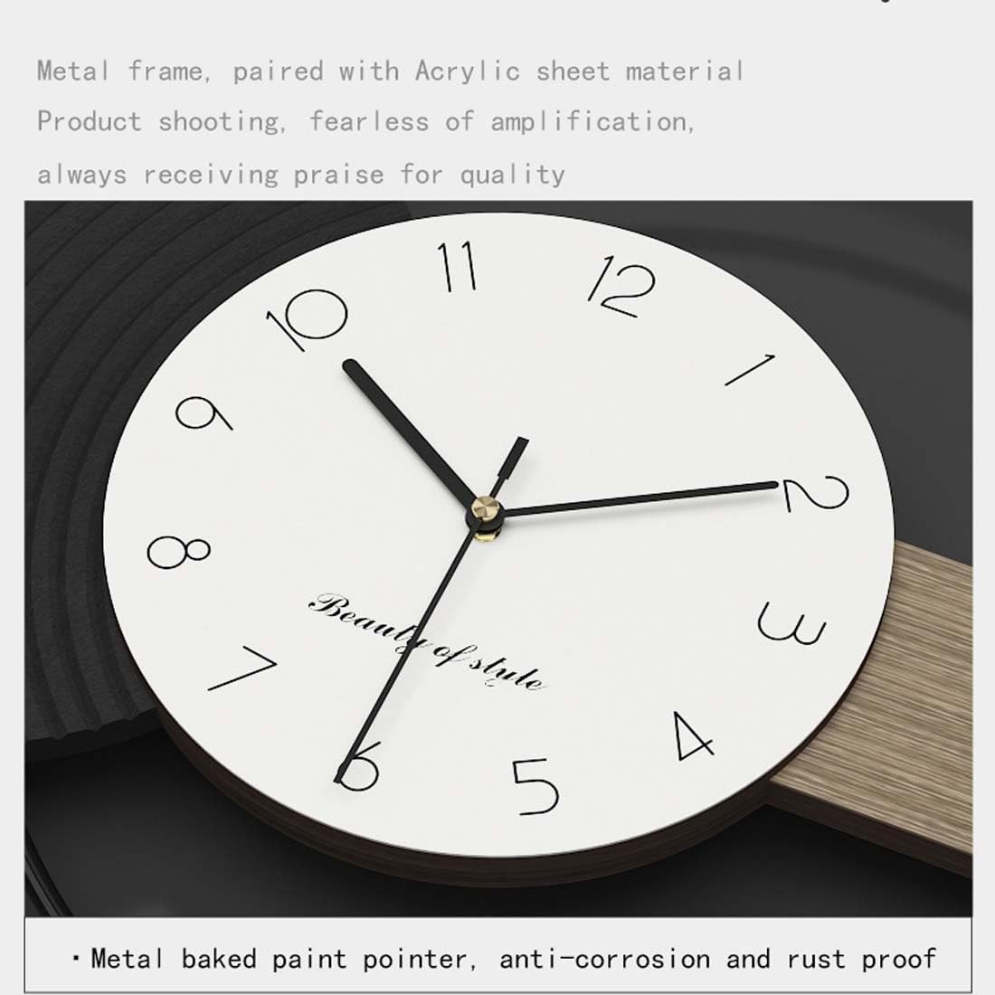 Grande orologio da parete - Orologio al quarzo silenzioso bianco e nero for soggiorno, ufficio, camera da letto, design elegante, durevole e decorativo(130 * 45cm)