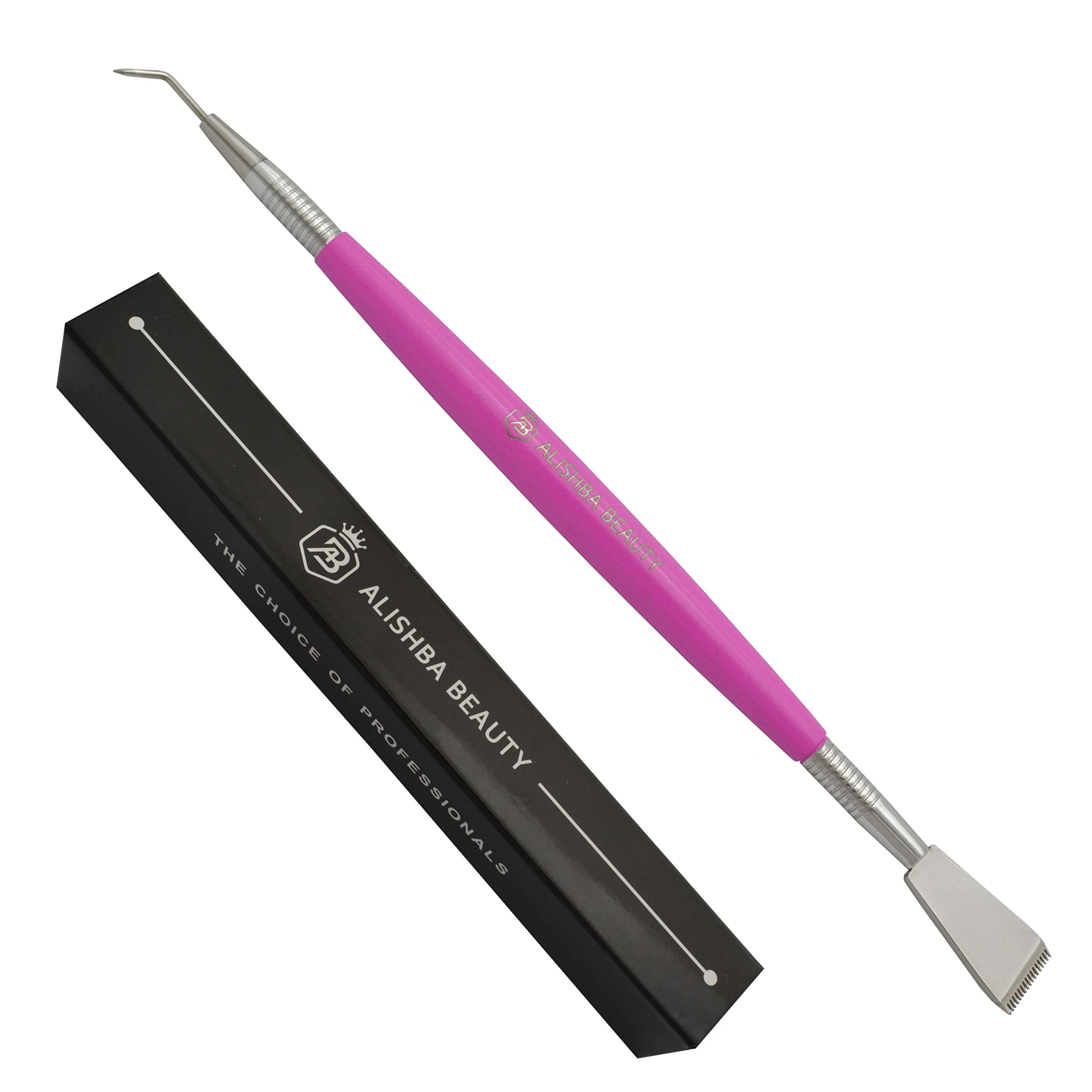 LUMESS ALISHBA Beauty Eyelash Lift Tool Stainless Steel Easy Lift PERM Tool, Tint Tool, LASH Separator Tool with & Comb Makeup Beauty Tool for LASH Grafting (LFT1100-PNK)