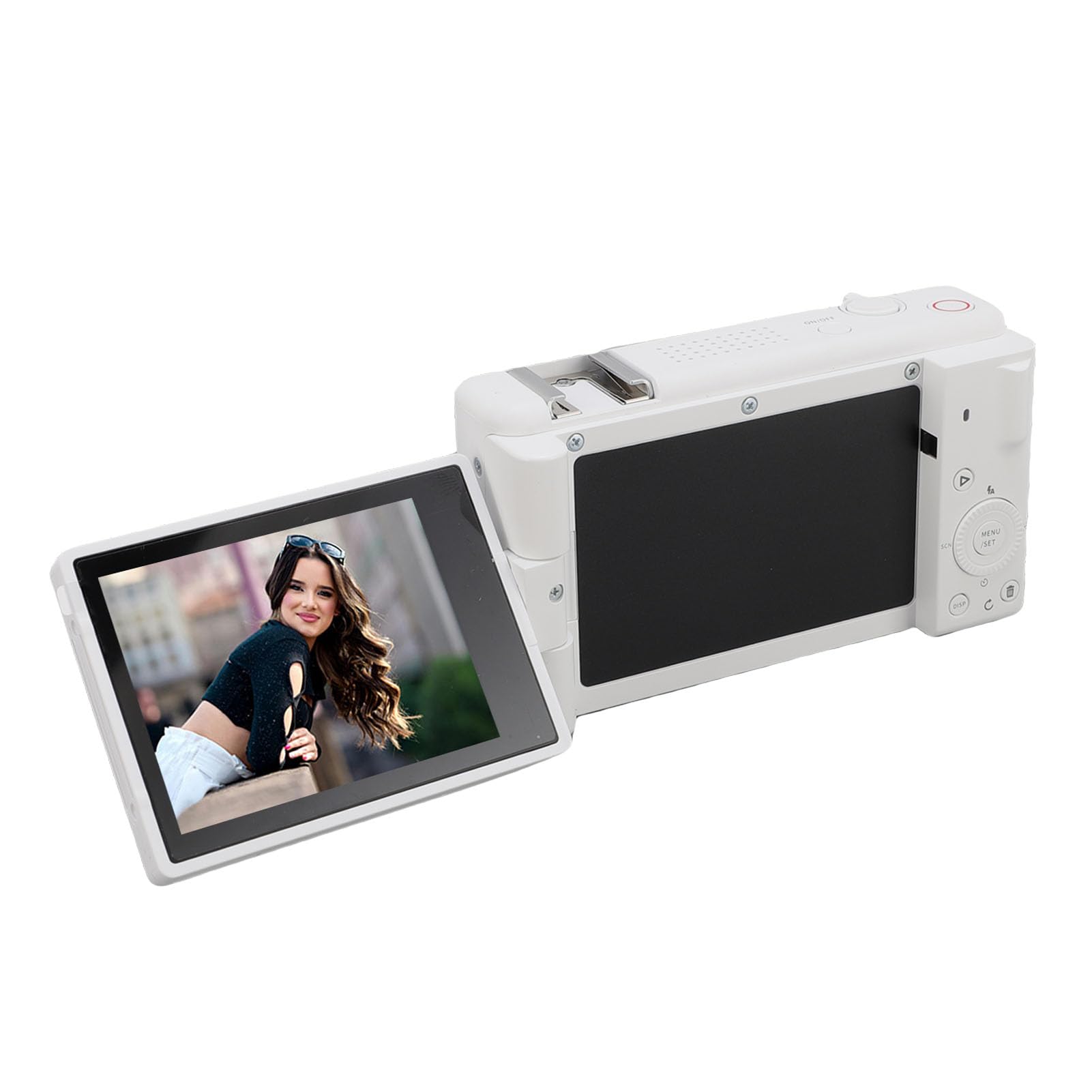 5K Digital Camera, 80MP HD 18X Digital Zoom Camera, Mirrorless with 2.8 Inch Flip Screen LED Flash for Photography Travel (White)-image-20