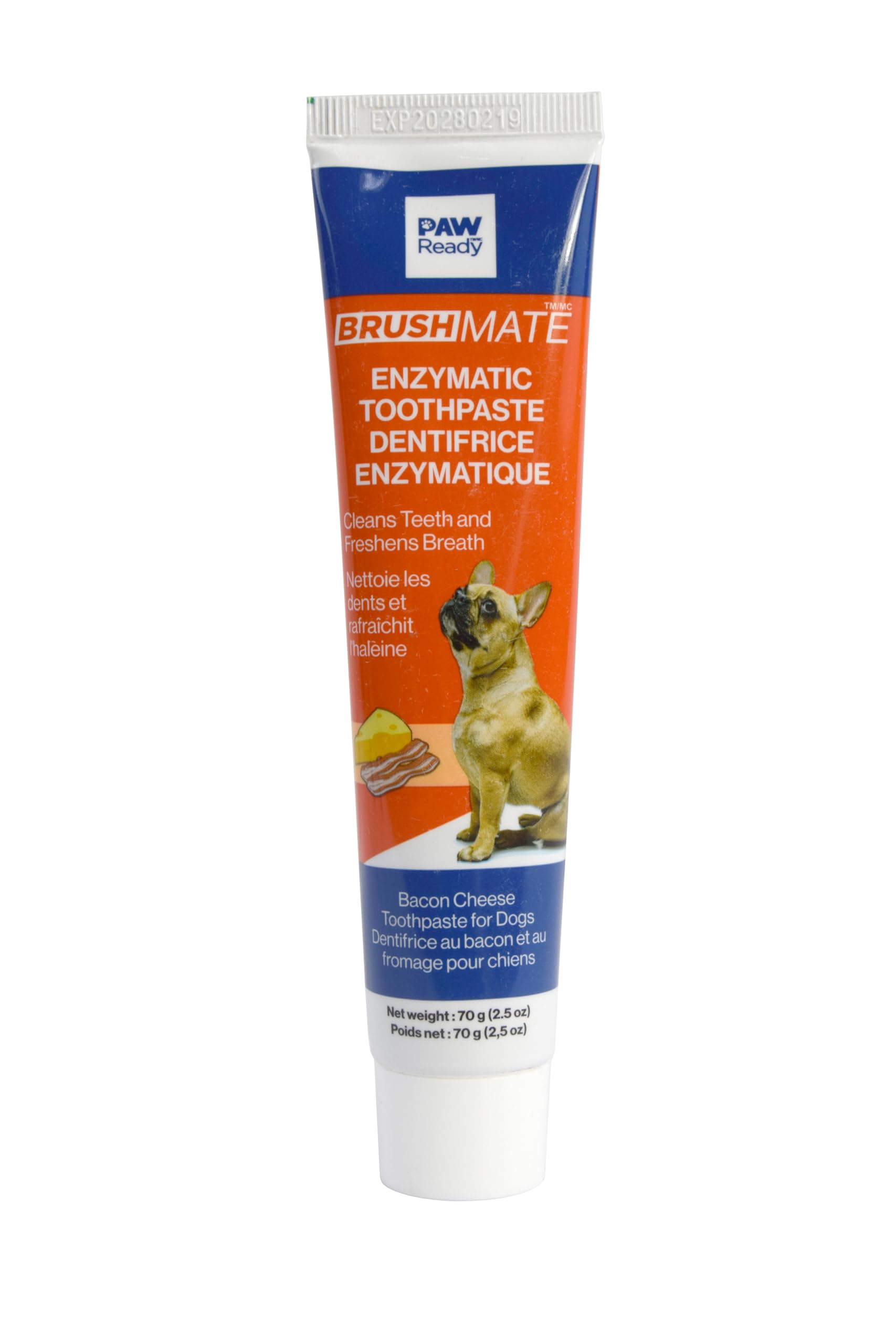 Paw Ready From Doggy Breath to Doggy Fresh Dog Dental Care Enzymatic Toothpaste for Dogs | Cleans Teeth and Freshens Breath | Safe for Puppies, Clinical Care, Bacon Cheese Flavor - 1 Pack 70g (2.5 oz)