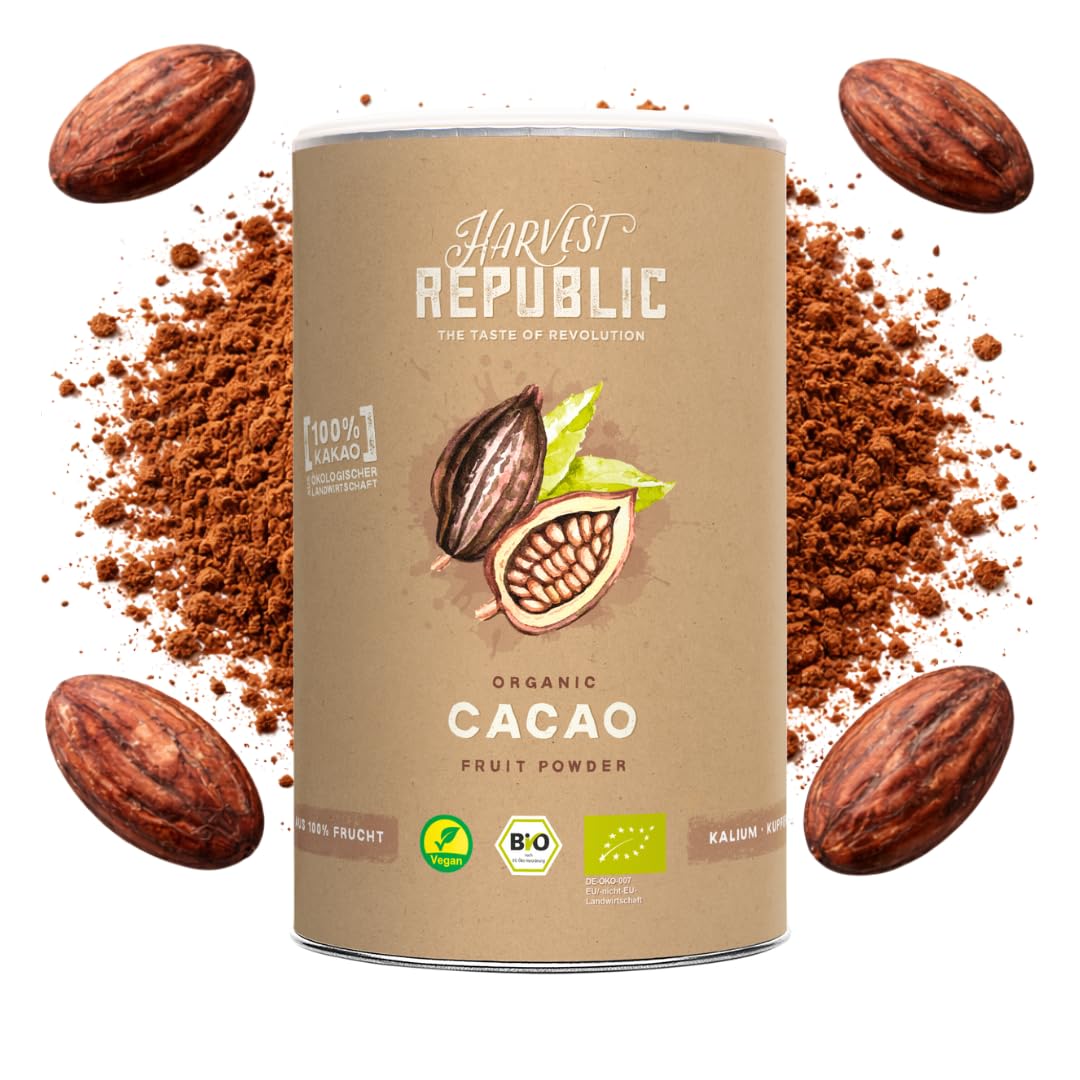 HARVEST REPUBLIC Bio kakao w proszku 100% bez dodatku cukru 125 g
