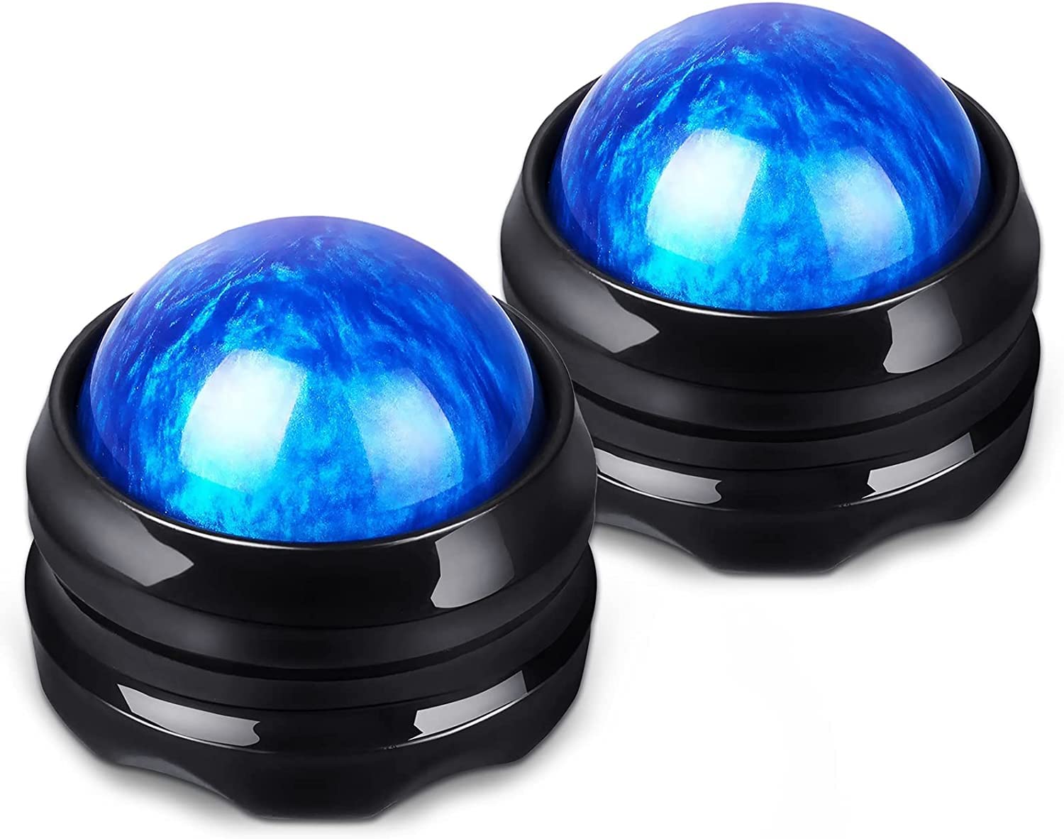 SYOSI 2-Pack Manual Massage Balls, Roller Back Massager Great for Relax and Therapy, Deep Tissue Massage Tool to Relief Full Body, Sore Muscle, Neck, Shoulders, Feet, Joint Pain, Stiffness(Blue)