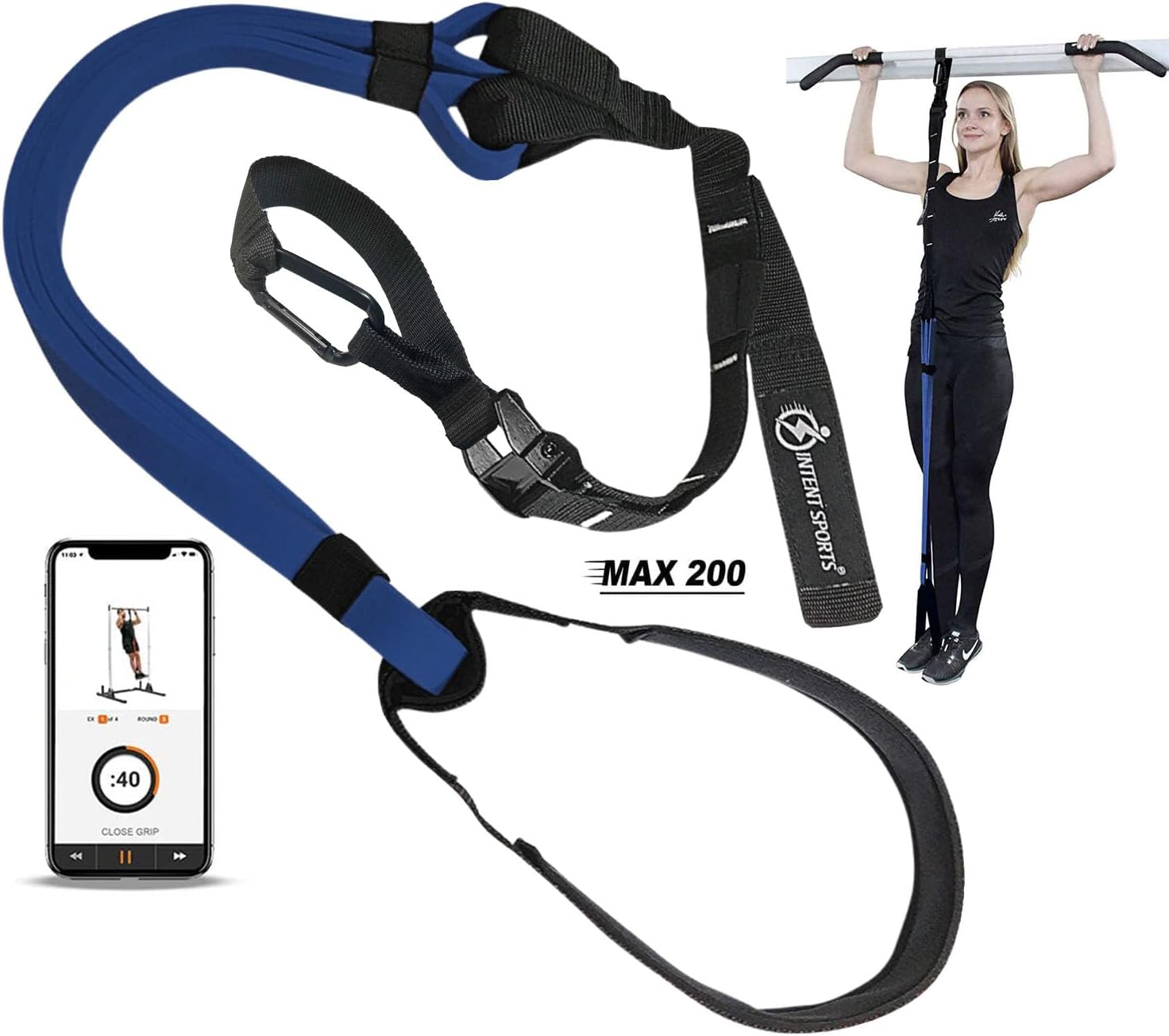 INTENT SPORTS Pull Up Assist Bands - Assistance and Resistance Bands for Pull-Up, Fitness, Body Stretching, Mobility Work, Weightlifting, Powerlifting, Heavy Duty, Exercise Videos, eBook (Patented)