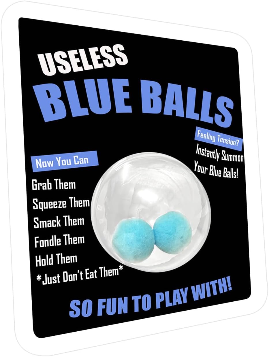 Gears Out Useless Blue Balls Gag Gift for Men - Relieves Tension - Silly Stocking Stuffers Men Love White Elephants Unisex Secret Santa Valentines Birthday Easter Basket Filler Adults