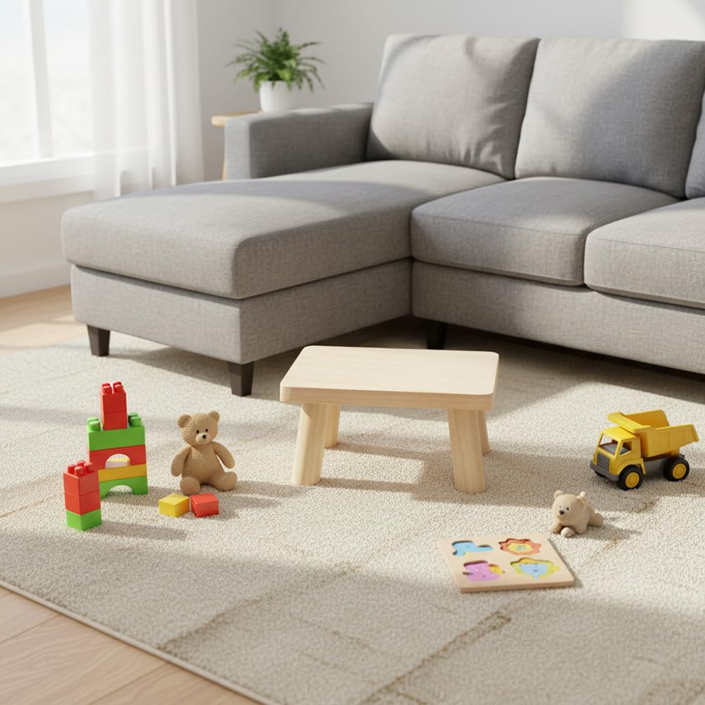 Taburete de madera maciza multifuncional reposapiés de oficina y baño