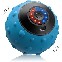 Upgraded Vibrating Massage Ball with 5-Speed, LED Display, Rechargeable Massage Vibrating Ball for Relieving Muscle Pressure, Electric Massager for Fitness/Yoga/Training Blue