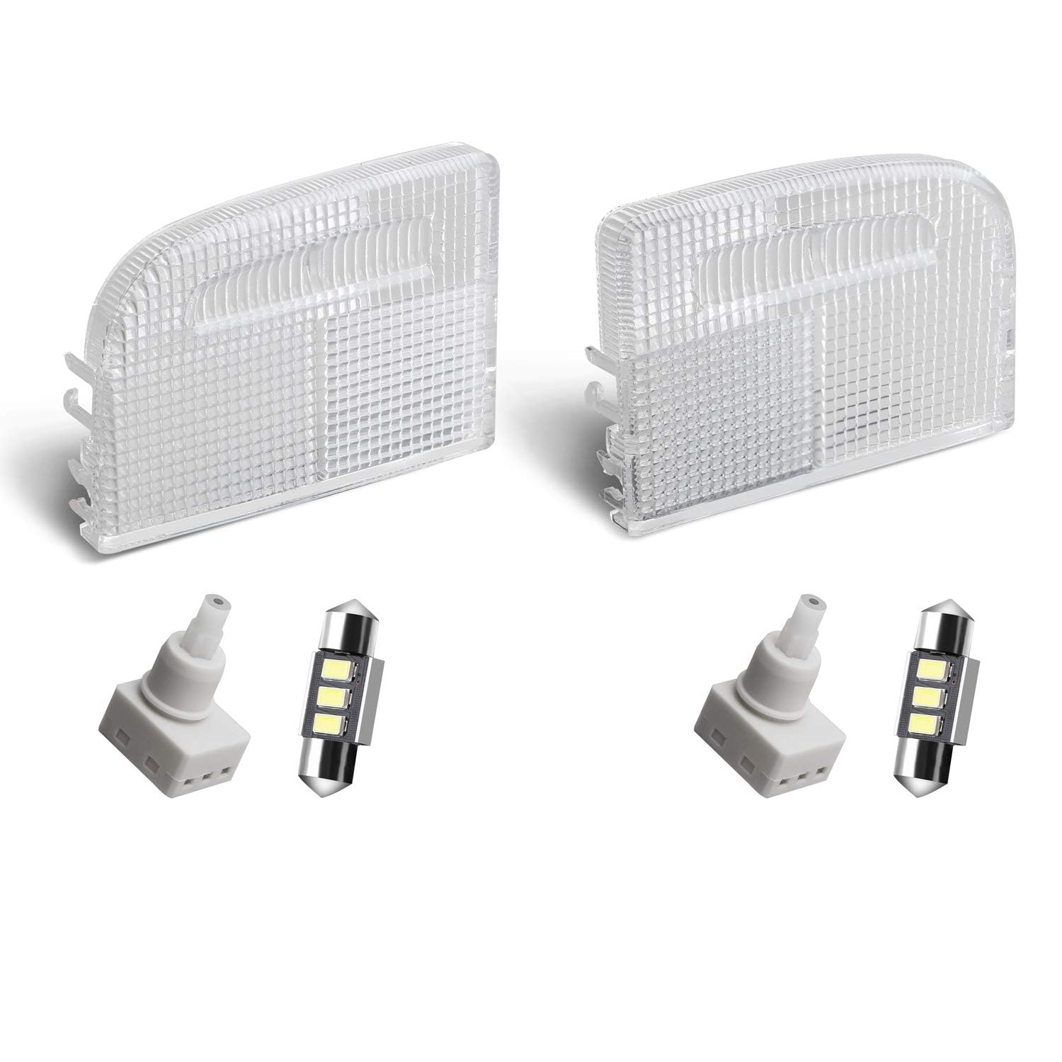 HERCOO Roof Map Dome Light Cover Lens Kit Overhead Interior Dome Lamp Switch LED Bulb Compatible with Honda CR-V Odyssey Accord Pilot Ridgeline Element Insight