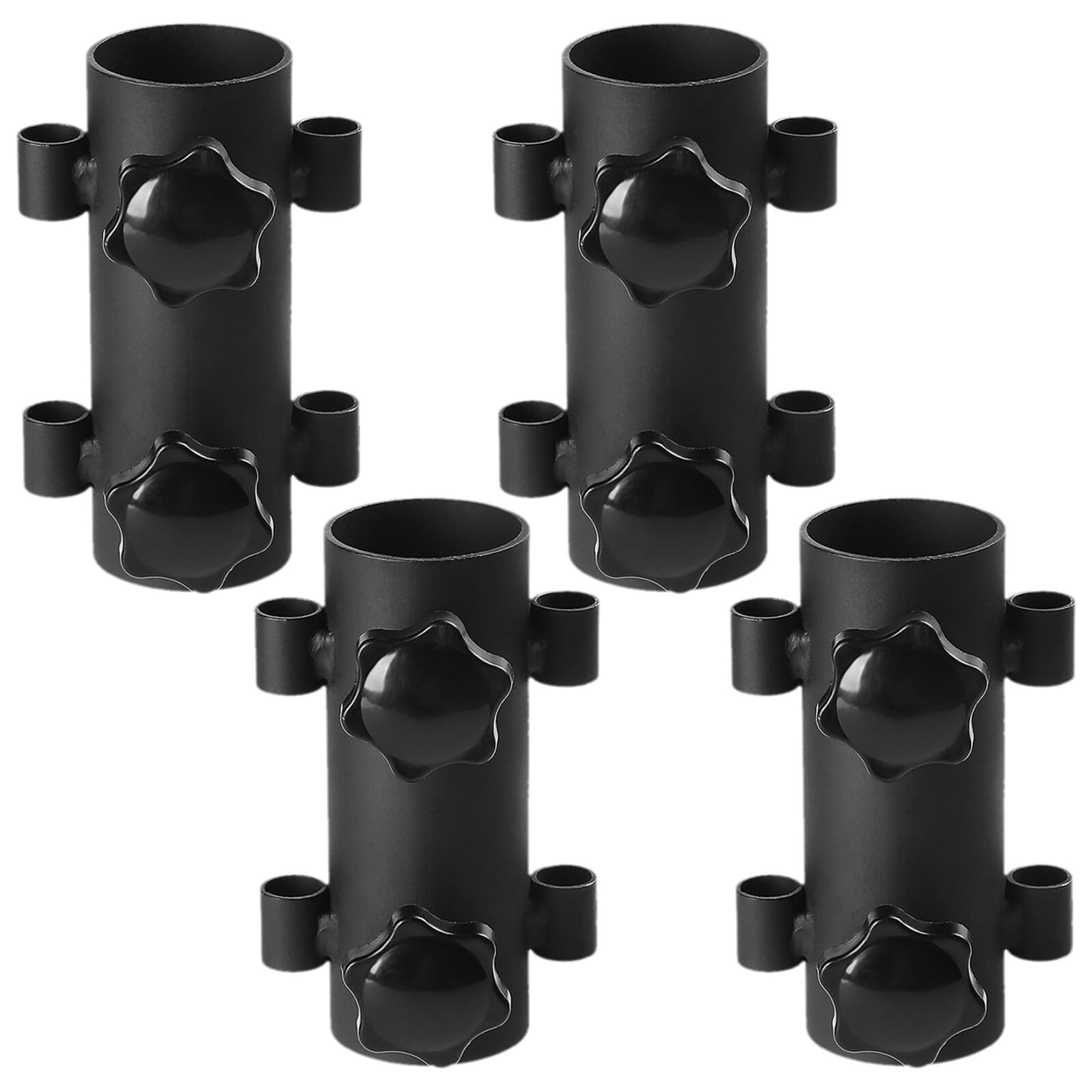 DOITOOL Supporto per Palo da Campeggio in Acciaio Resistente 4 Pezzi Tubo Fisso Regolabile Fissatore per Baldacchino e Ombrellone da Esterno per Barbecue Spiaggia e Giardino