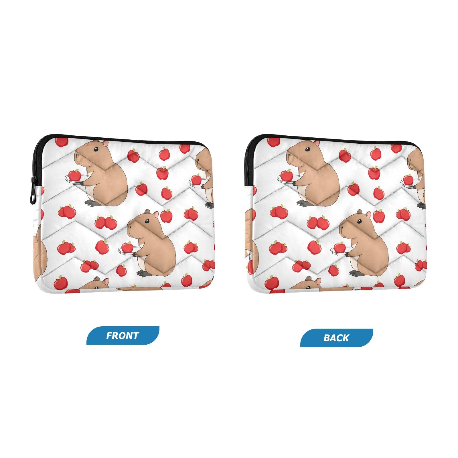 Grappige Capybara Aardbei Afdrukken Laptop Sleeve Case Notebook