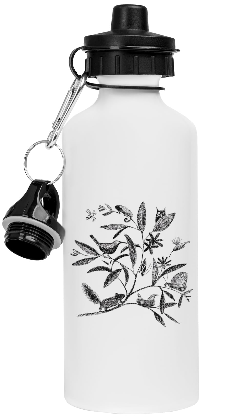 Animaux dans les plantes bouteille d'eau acier inoxydable et mug céramique