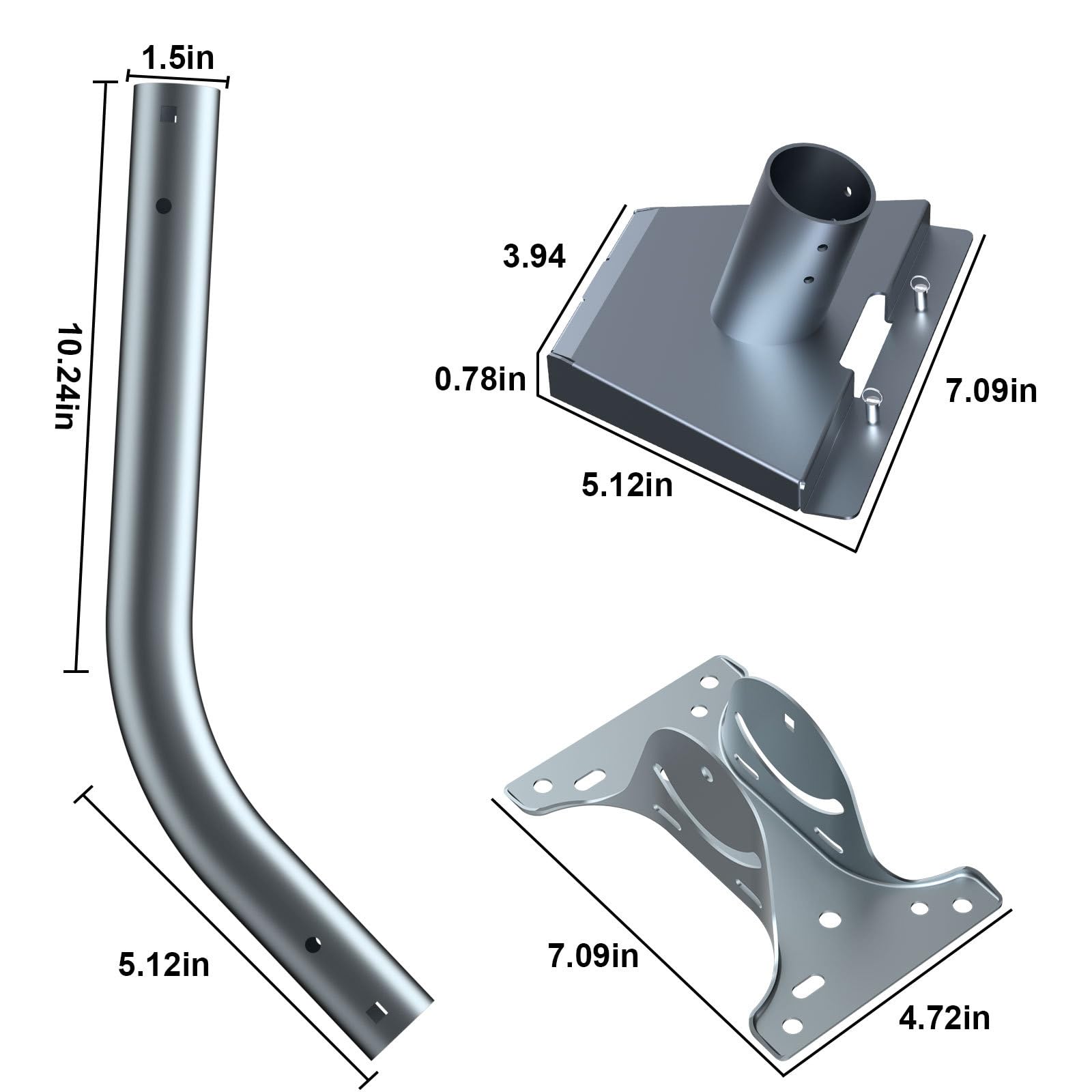Support Starlink Gen 3, Kit de Montage Réglable Compatible avec Gen 3/V3, avec Adaptateur de Tuyau, Support Mural Long pour Kit Internet