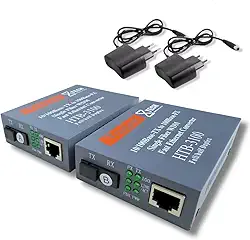 Conversores Mídia 10/100 Mbps (par A + B) Fibra Óptica 5KM