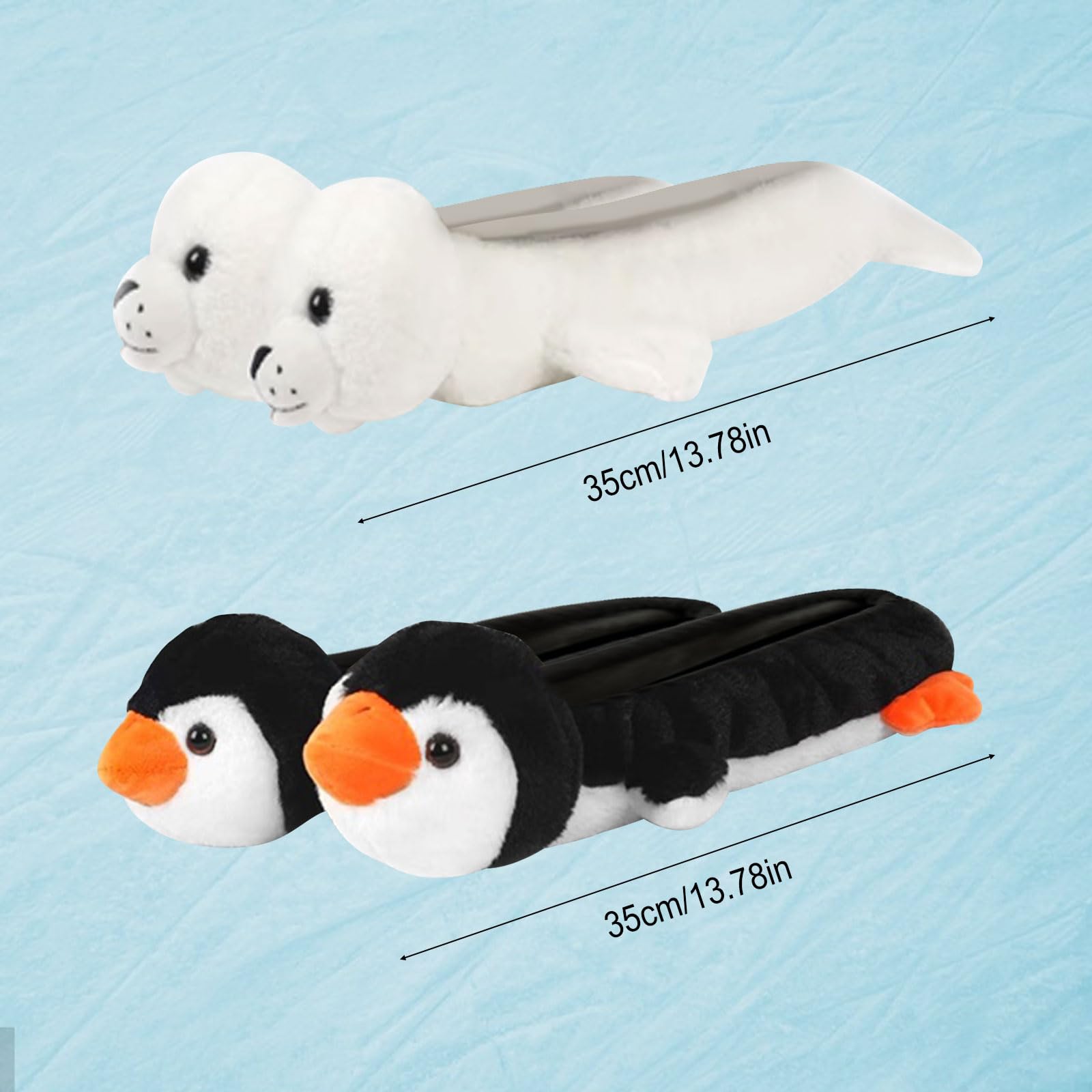HSOKEW Ice Skate Blade Covers, 2 Pair Animals Ice Skate Blade Protector Cute Novelty Skating Soakers Blades Cover Seal Penguin Ice Blade Guards Protective Skate Covers Skating Cover for Girl Women