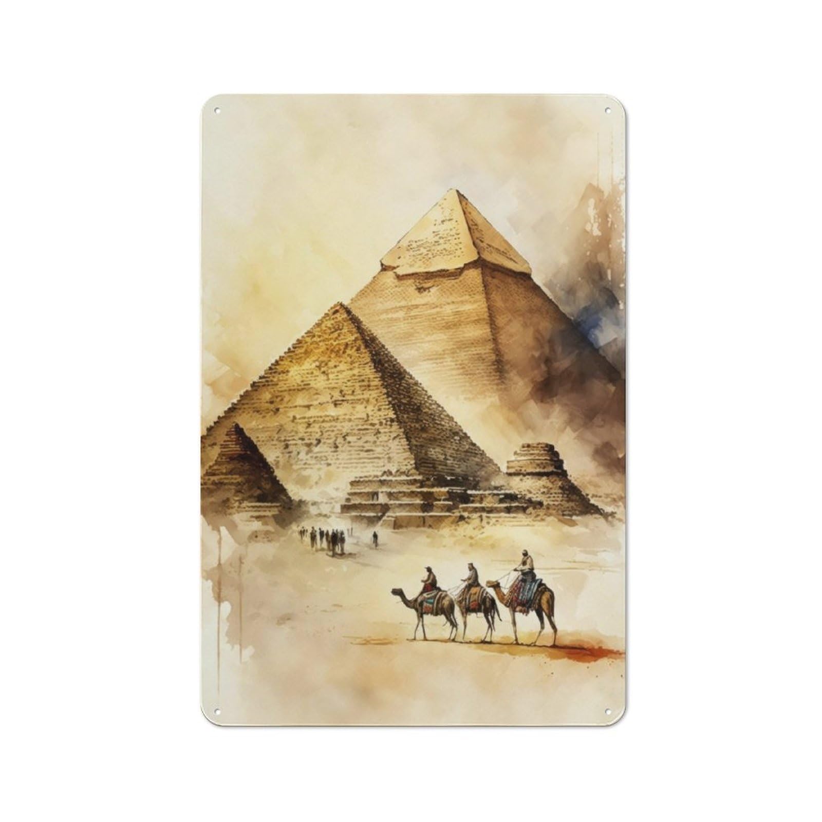 Junmoney Majestic Giza Pyramids Vintage Tin Sign 30X20cm With For Guest Room Or Hallway, Suited To Wall Displays In Guest Rooms And Hallways