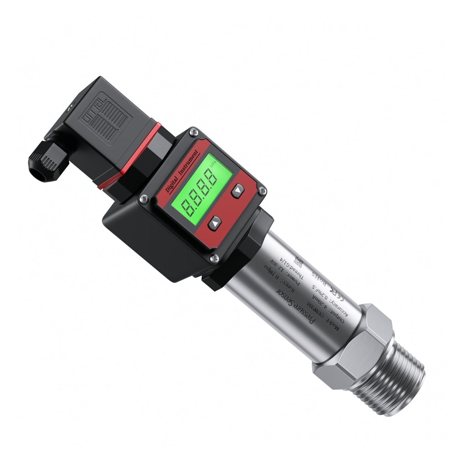 MXXDMOPD Digital Pressure Transmitter 4-20mA 0-10V M20*1.5 Pressure Transducer Sensor 0-60Mpa RS485 Pressure Transducer Transmitter(Rs485 Output,0-1.6Mpa)