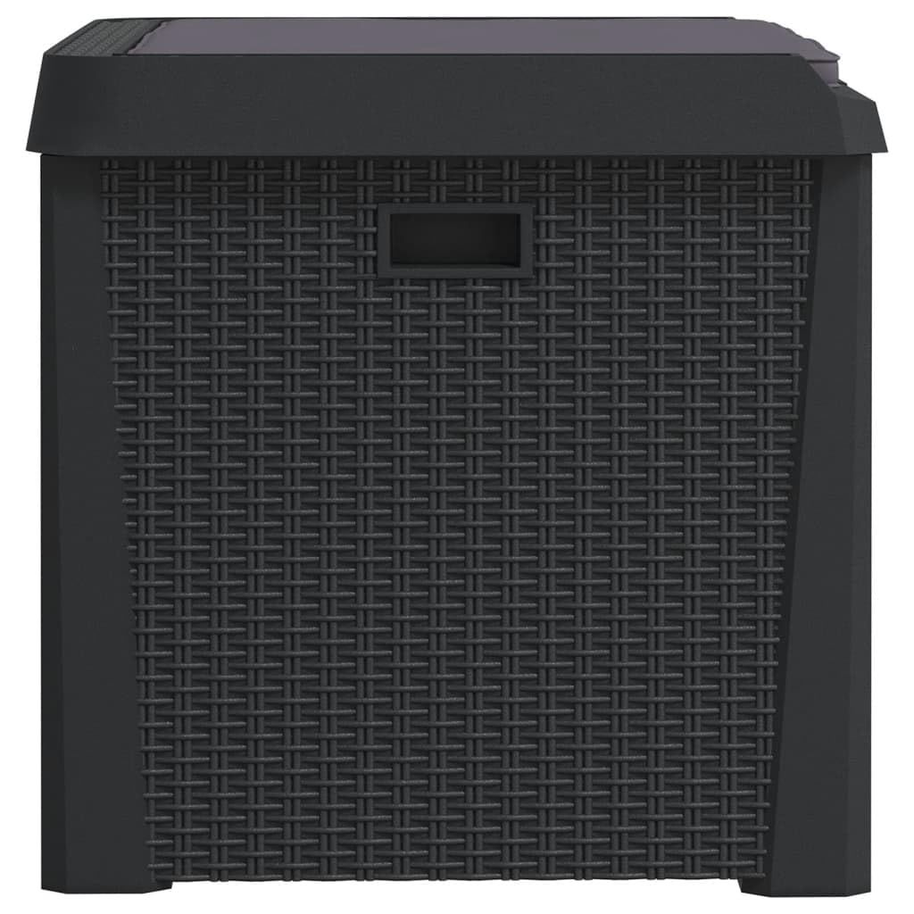 vidaXL Caja de Almacenaje Jardín con Cojín de Asiento, Caja Cerradura, Asiento Exterior de Almacenaje, Baúl Arcón de Patio, PP Gris Antracita 125 L