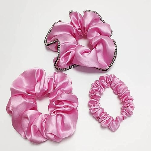 Miniatura 2 de Imprints by Mau Juego de 3 coleteros de seda de alta calidad, bandas para el cabello sedosas, juego de regalo para mujer, 01 diadema de diamantes de