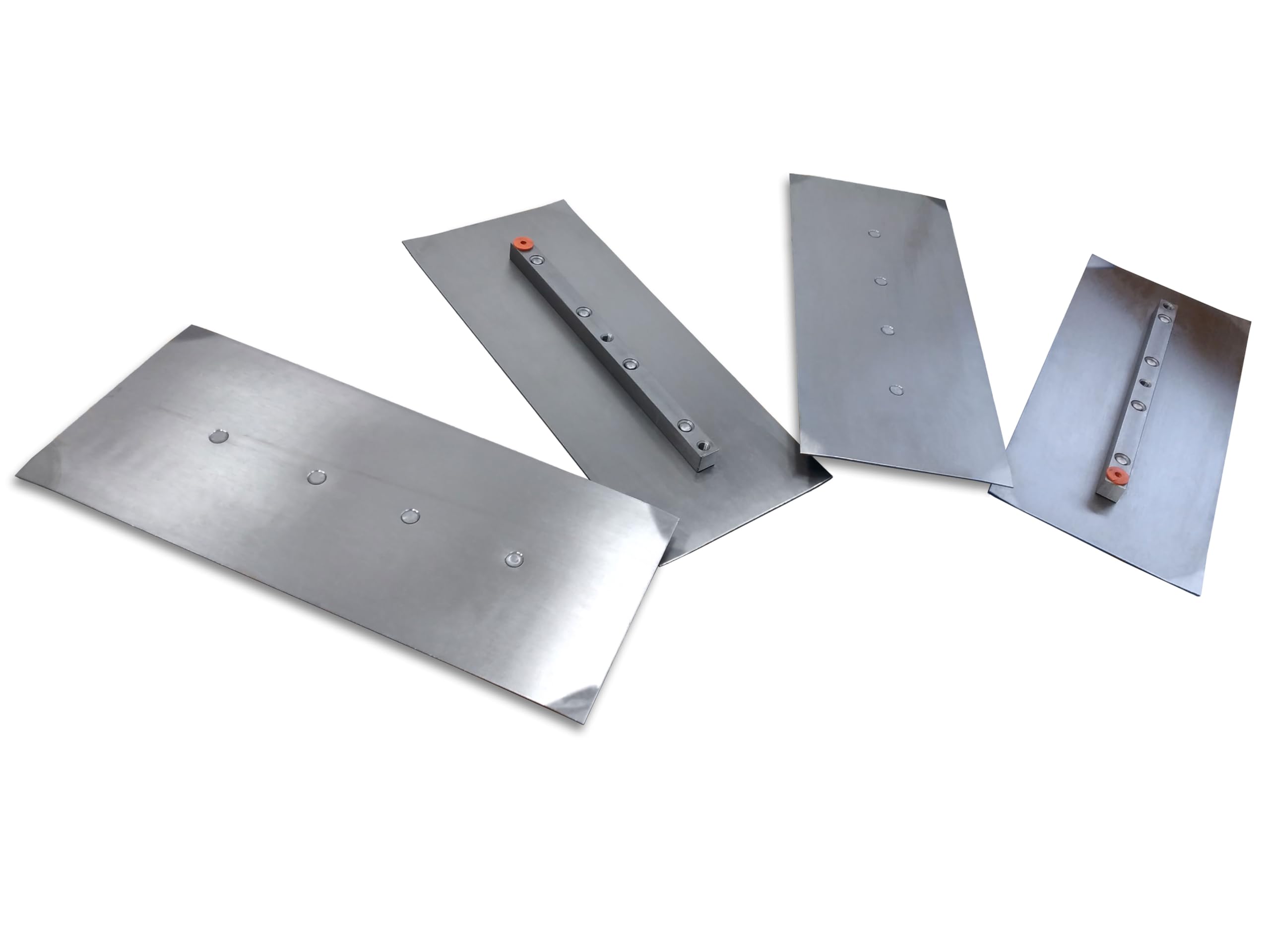 Set di Pale per Lisciatrice Elicottero da Ø900 mm | 4 Pezzi | 35,5x15 cm | Filettatura M8 | Spessore 1,6 mm | Distanza tra viti 12 cm | in Acciaio | Pezzo di Ricambio