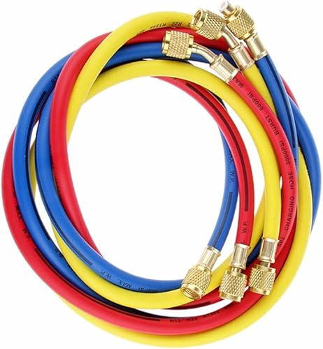 Miniatura 6 de ANTFEES Tubo de manguera de carga de CA, manguera de carga de refrigerante de 72 pulgadas para R134A R12 R22 R502 Juego de manguera de colector, 3