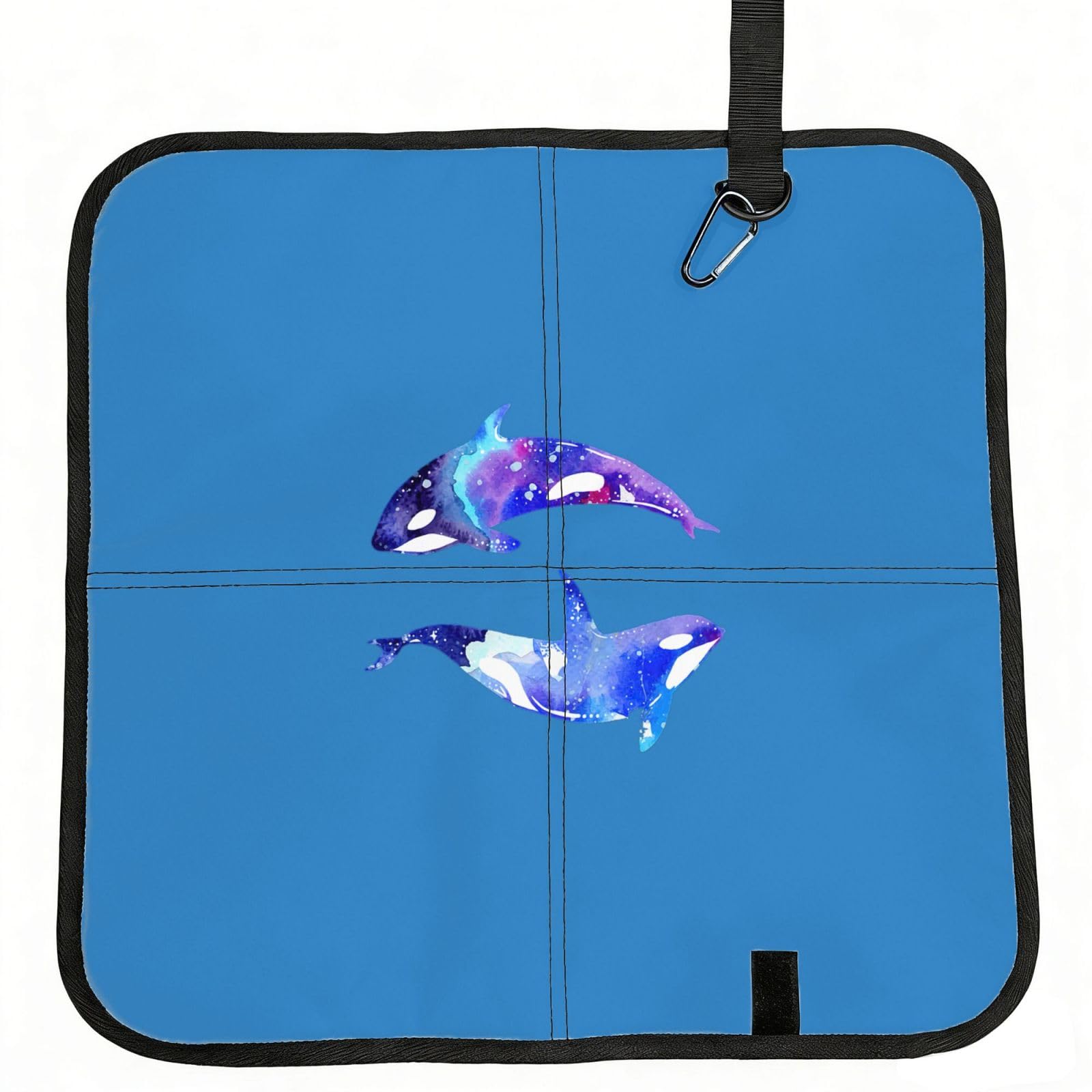 NImongt Orca Killer Whale Print Portable Chair Pad Foldable Seat Cushion Outdoor Seating Office Picnic Camping