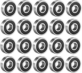 sourcing map 606-2RS Deep Groove Ball Bearing Double Sealed 180016 6mm x 17mm x 6mm High Carbon Steel Z1 Bearings (Pack of 20)