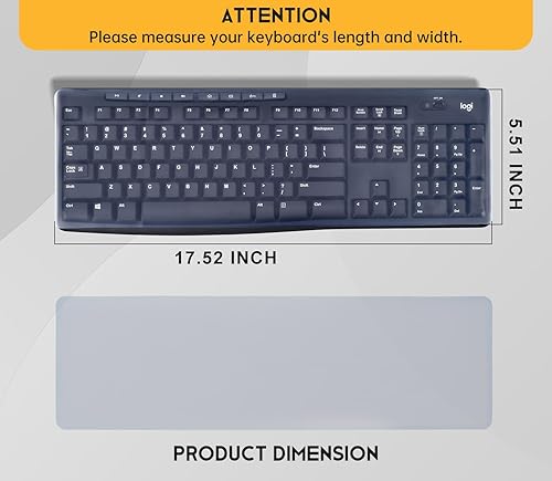 Miniatura 2 de Funda protectora universal de silicona antipolvo para teclado de computadora de tamaño estándar (tamaño: 17.52 x 5.51 pulgadas)