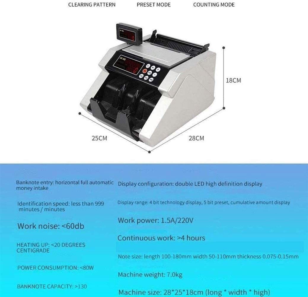 Máquina contadora de Dinero de Grado empresarial con detección de Billetes Falsos Ultravioleta/magnético (UV/MG), Pantalla LCD, Detector de detección de Billetes Falsos para supermercados