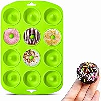 Vista 15 de Molde de silicona para donas de 12 agujeros, moldes de silicona tamaño bocado para hornear, mini molde de dona resistente al calor, mini molde