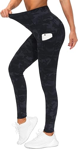 Miniatura 3 de The GYM People - Pantalones de yoga de cintura alta gruesos con bolsillos, control de abdomen, leggings de yoga para entrenamiento y correr para