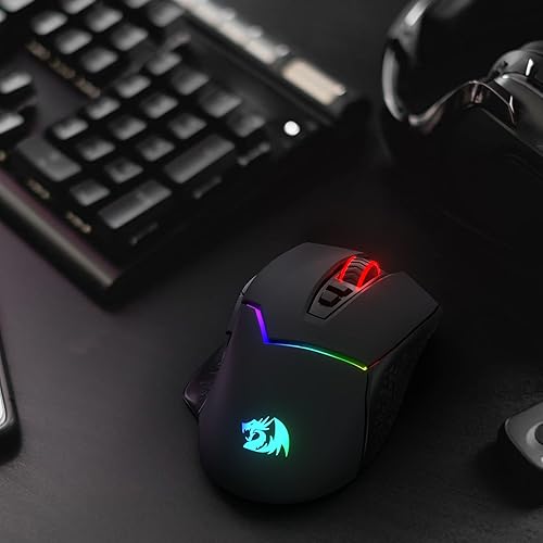 Miniatura 9 de Redragon M690 PRO - Mouse inalámbrico para juegos 8000 DPI con cable y llave de disparo rápido 8 botones macro diseño ergonómico para PC Maclaptop