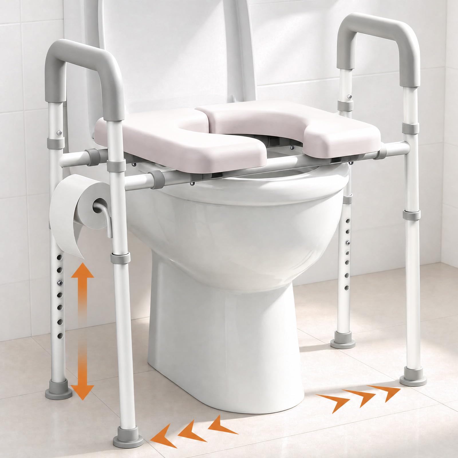 Photo 1 of CareCrew Adjustable Raised Toilet Seat with Handles