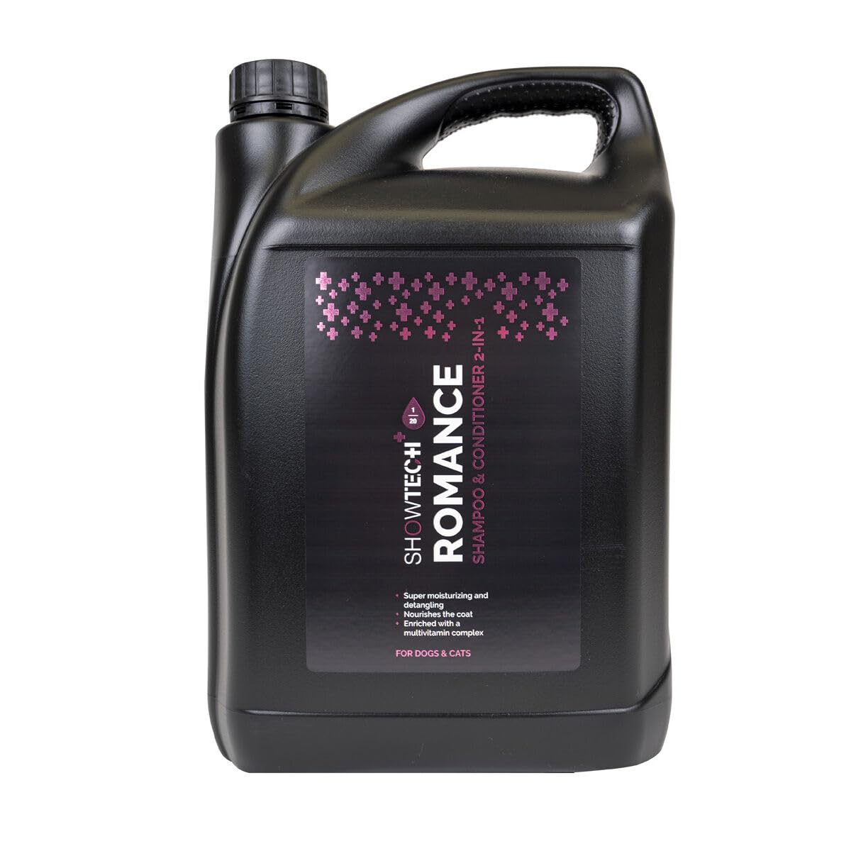 Show Tech+ Romance 2-In-1 Shampoo - Luxurious Pet Bathing Experience for Dogs & Cats | Cleanse & Condition in One Step | Infused with Scented Delight | Elevate Grooming with a Touch of Romance, 5L