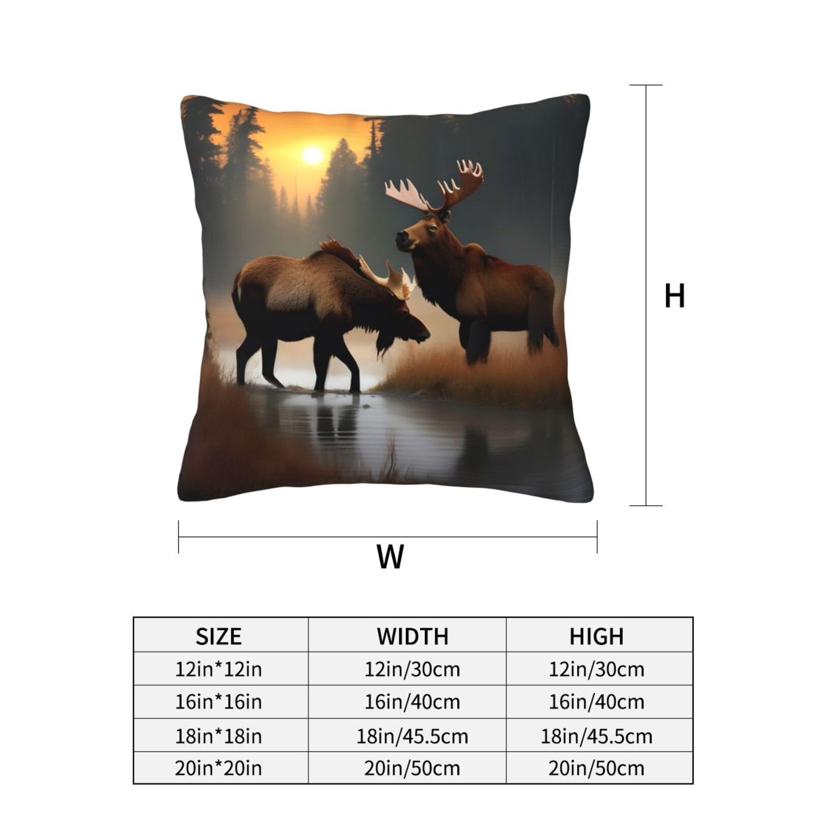 Bären-Hirsch Kissenbezüge 2er-Set – 45,7 X 45,7 Cm, Baumwolle, Rustikal | Für Sofa, Wohnzimmer & Terrasse