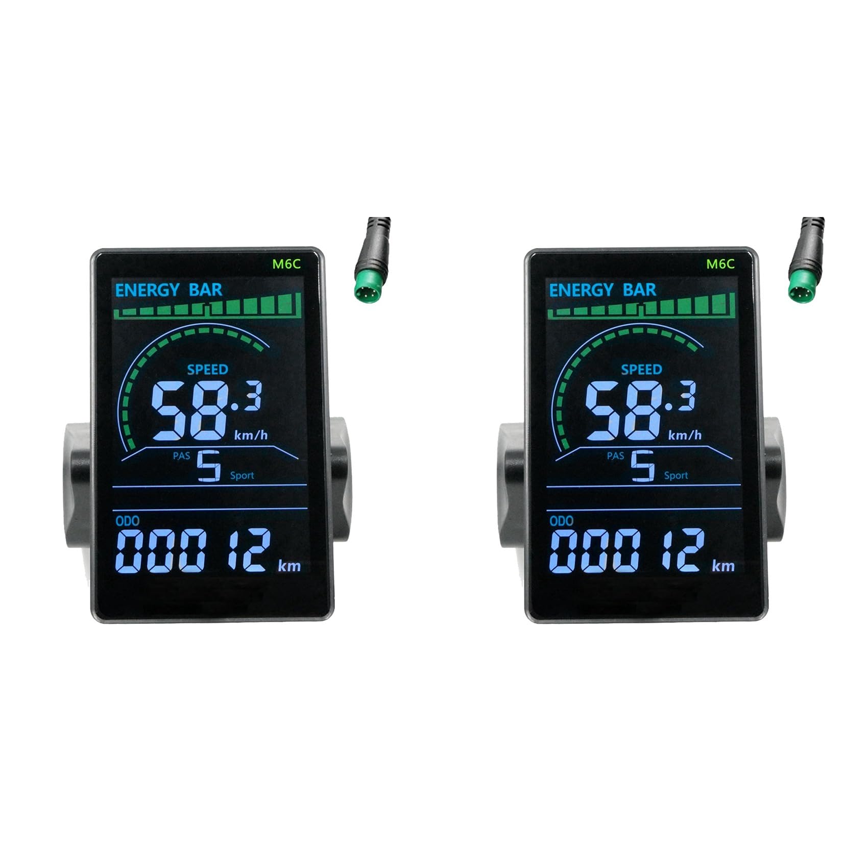 2X M6C Elektryczny Miernik Wyświetlacza LCD 24 V-60 V E Skuter Panel LCD Kolorowy Ekran z USB do Górskiego Roweru Elektrycznego (5PIN)