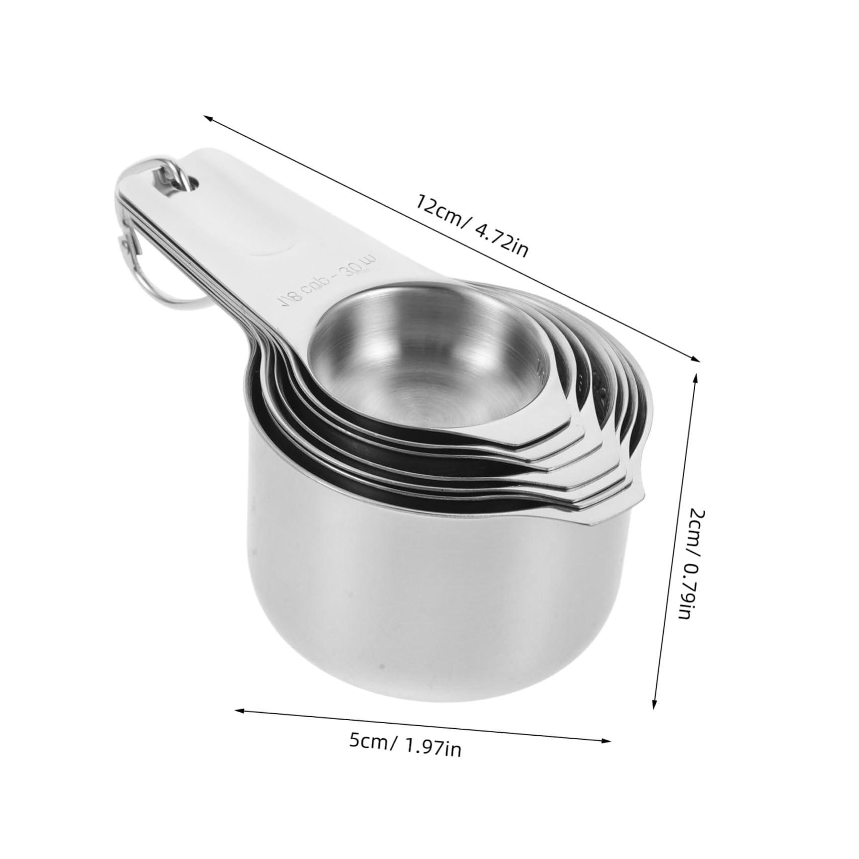 Zerodeko Ensemble de Tasses à Mesurer Finition Élégante et Polyvalente en Acier Inoxydable avec Capacité Précise 30ml à 240ml Cuisine et Pâtisserie
