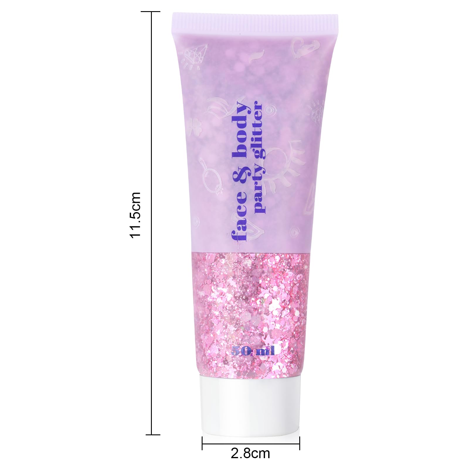 URAQT Żel brokatowy do ciała, Chunky Glitter Gel, Chunky Body Lotion brokatowy płynny cień do powiek, cekiny syrenki, błyszczące cekiny do twarzy, włosów, ust, paznokci, makijażu, kosmetyków