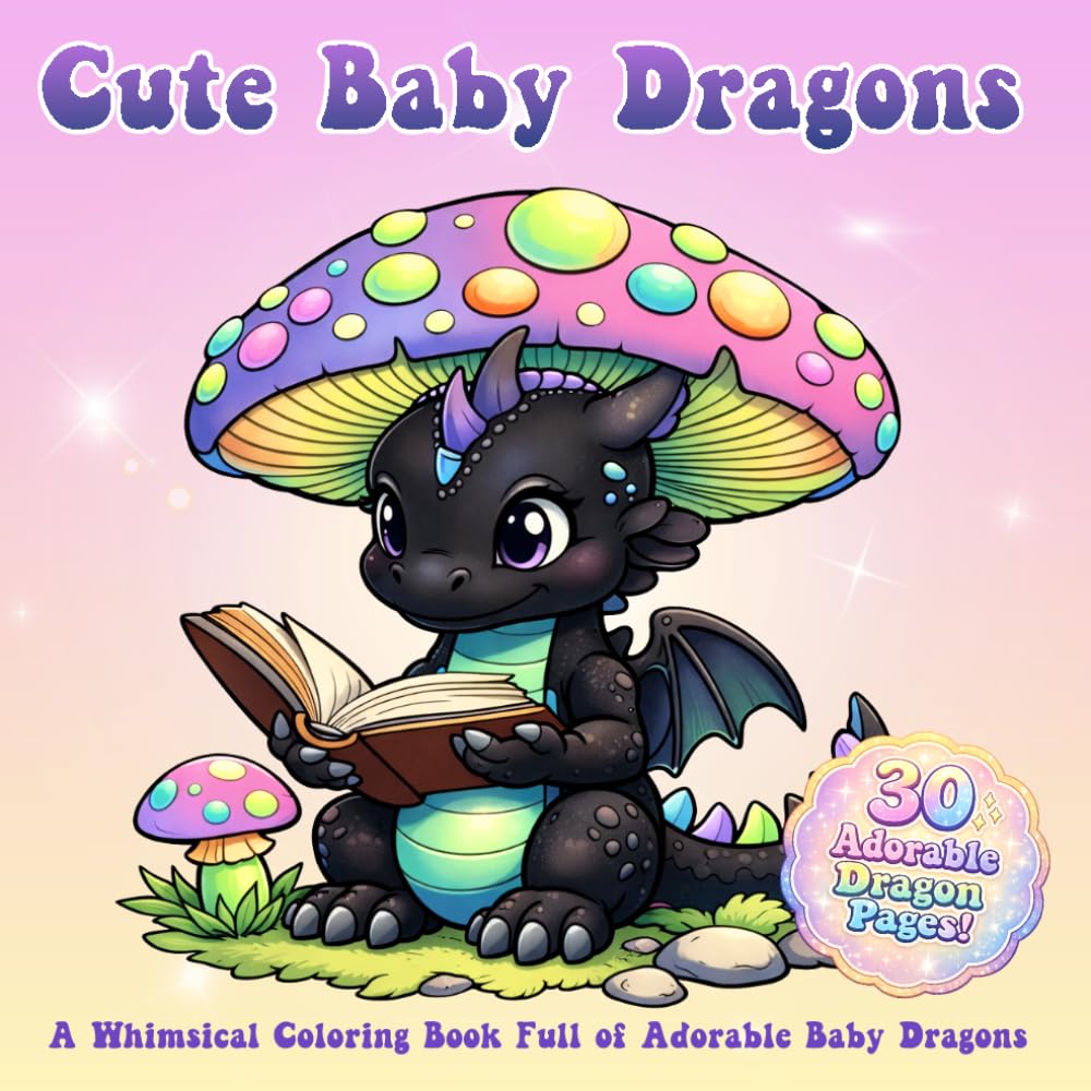 Cute Baby Dragons Coloring Book