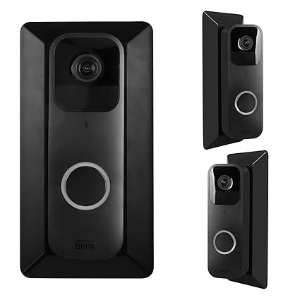 Wall Plate with 35 Degree Left/Right Angled Wedge Mount for Blink Video Doorbell -[Hard ABS Material] (Black)