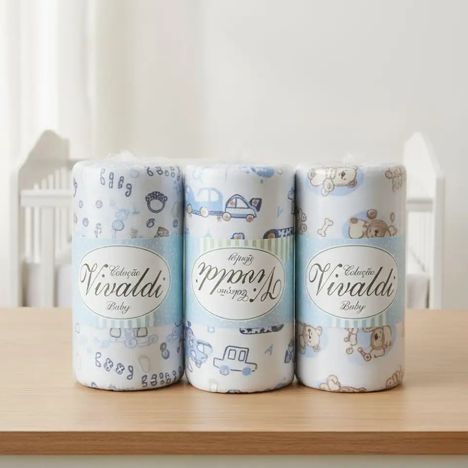 Kit 3 Jogos de Berço Estampado Fronha e Lençol Estampas Sortidas
