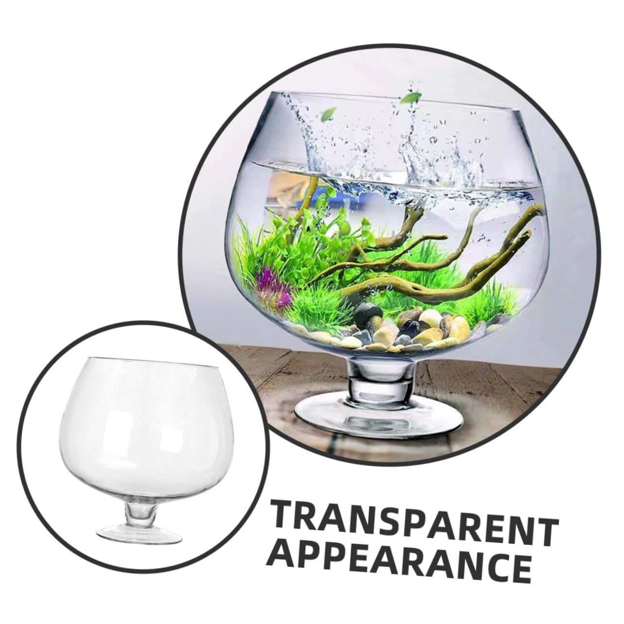Garneck Aquarium Verre pour Poissons Betta Aquarium Transparent pour Poissons Rouges