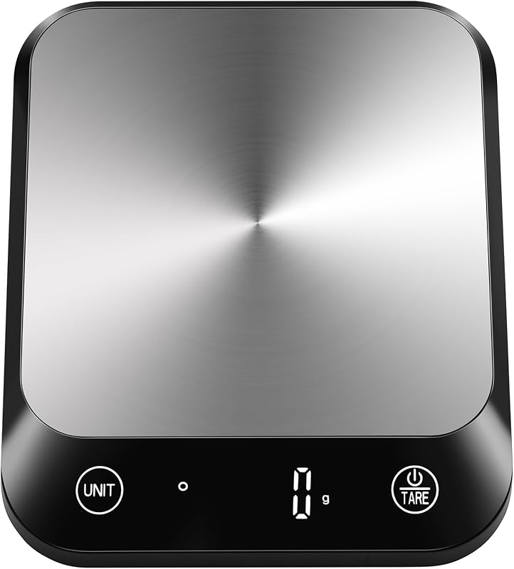 Vitafit Báscula digital de cocina para alimentos de 22 lb, alta precisión asegurada por una fábrica profesional de pesaje desde 2001, pérdida de peso, horneado y cocina, pantalla LED, baterías incluidas, color negro
