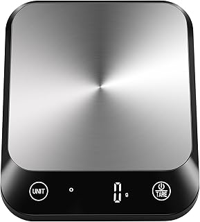 Vitafit 10kg Balance de cuisine numérique, Professionnelle de Pesage Depuis 2001, 6 Unités et Fonction Tare Acier Inoxydable Smart Digital Balance de Alimentaire Multifonctionnel,Noir