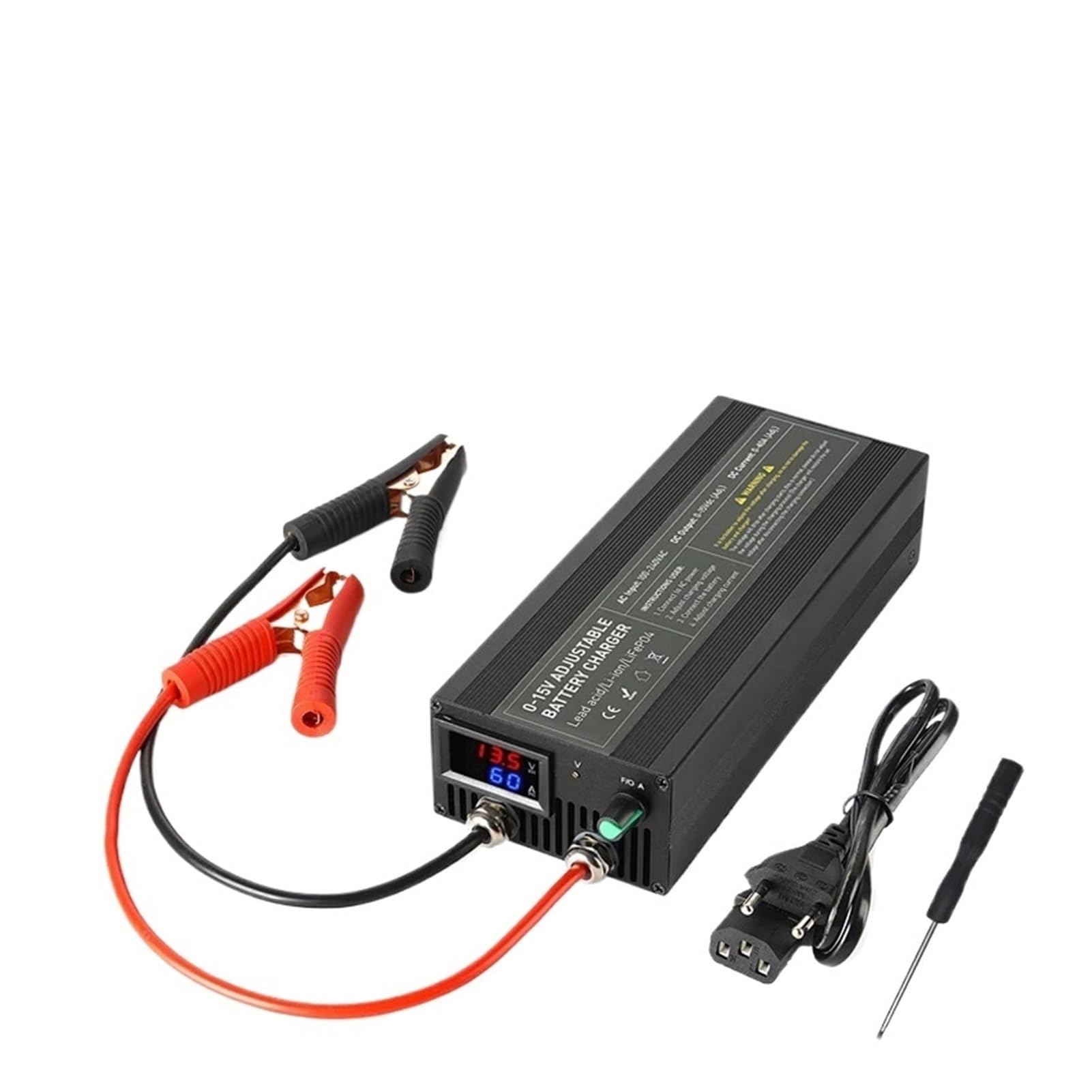 Lifepo4 Ładowarka 12 V 60 A/100 A do akumulatora 12,8 V Szybki prąd ładowania i regulowane napięcie (DT100A z Anderson, wtyczka 12 V_EU)