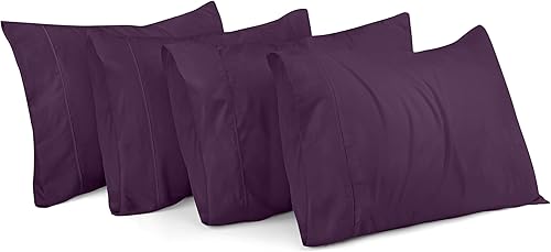 Utopia Bedding - Paquete de 4 fundas de almohada con cierre de sobre, tela de microfibra cepillada suave, resistentes al encogimiento y a la