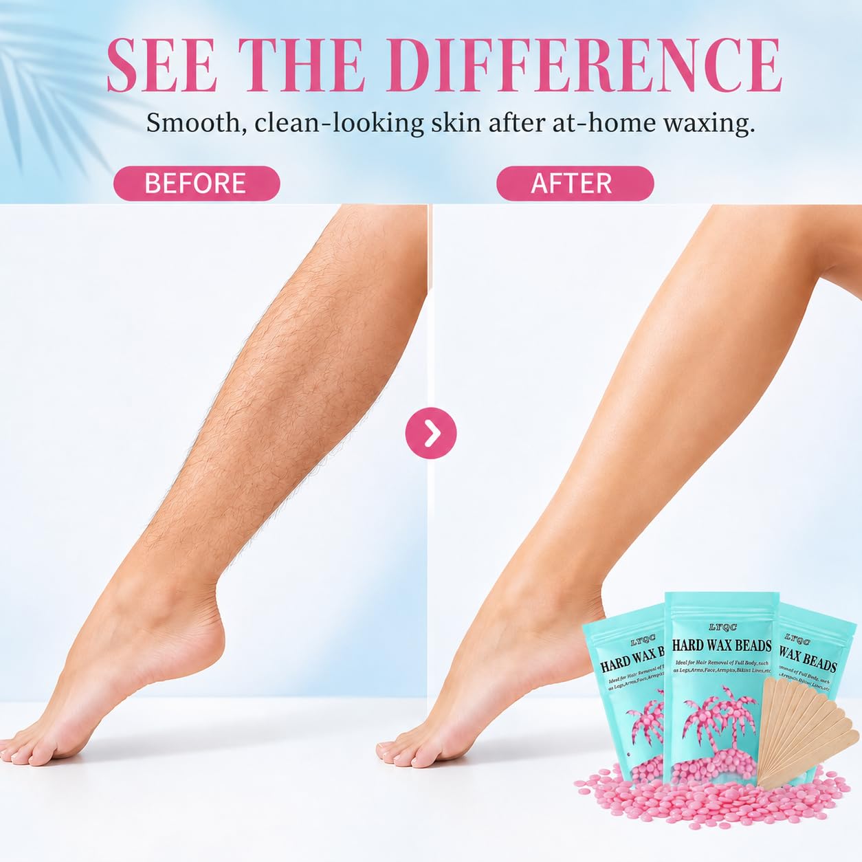 Hard Wax Beads 300g / 10.5oz, Hair Removal Body Brazilian Pearl Waxing Beads For Women Men Include 10 Waxing Spatulas For Bikini, Eyebrow, Face，Pack of 3 (3 Rose)