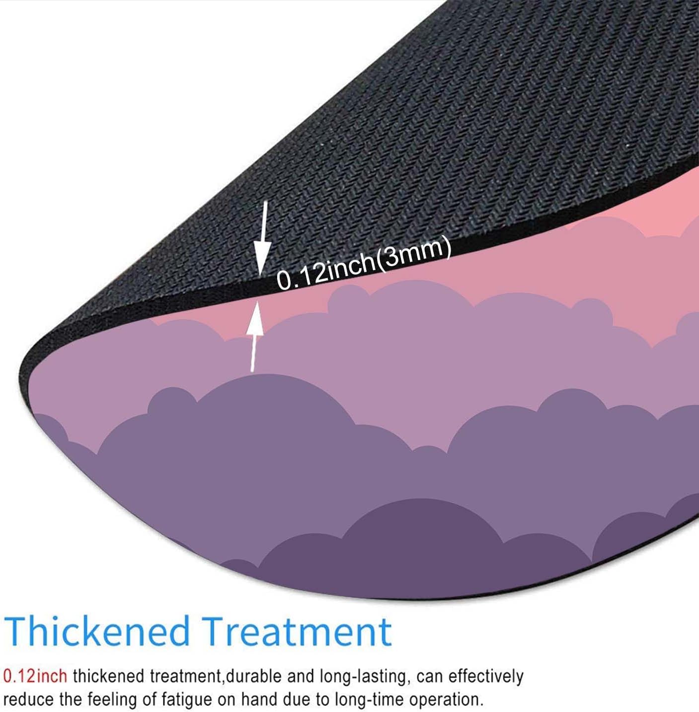 Round Mouse Pad,Cute Clouds Purple Mouse pad,Custom Small Mouse Pads with Designs,Portable Office Non-Slip Rubber Base Wireless Mouse Pad for Laptop 7.9×7.9×0.12 inches image 4